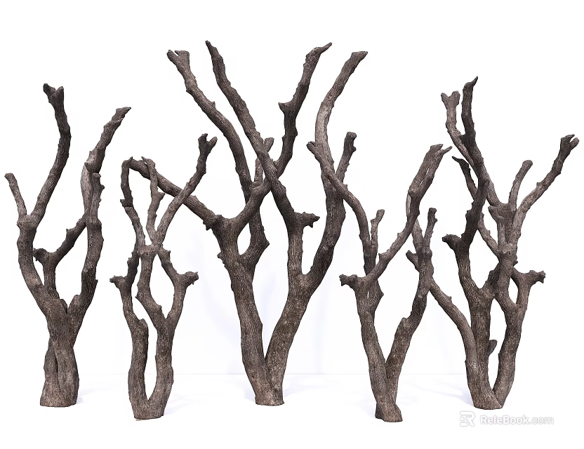 Multiple Dry Tree Branches Natural Decorative Arrangement For Home Decoration 3d model 