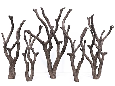 Multiple Dry Tree Branches Natural Decorative Arrangement For Home Decoration 3d model