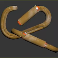 Modern Artistic Sculpture Design With Two Intertwined Golden Metal Carabiners