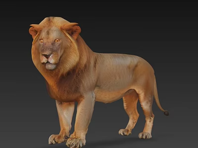 Realistic Reptile 3D Model With Brown Skin Standing On Dark Background 3d model