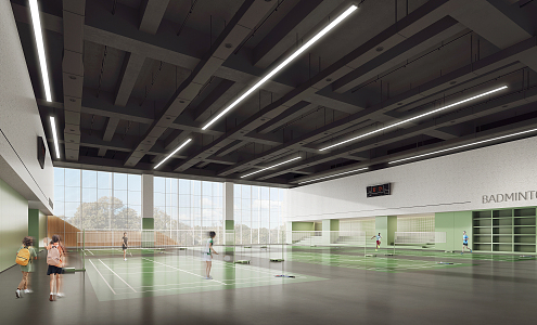 Modern Badminton Hall 3d model