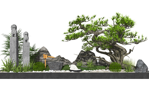 New Chinese style landscape sketch landscape sketch model 3d model