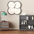 Middle style bedside table clock 3d model