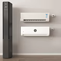Modern Wall Mounted Air Conditioner Fan With Digital Temperature Display And Smart Control 3d model