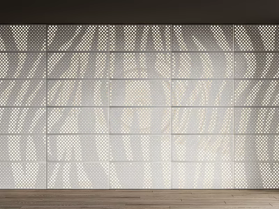 Decorative Perforated Metal Panel Wall With Intricate Light Shadow Patterns 3d model