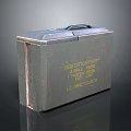 Durable Metal Storage Box With Handle Lid And Yellow Label For Home