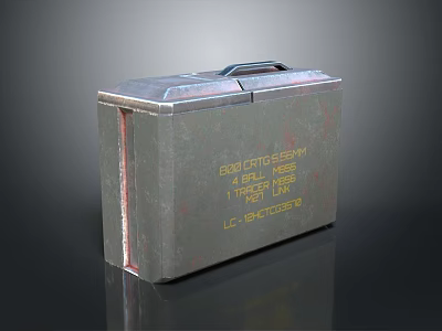 Durable Metal Storage Box With Handle Lid And Yellow Label For Home 3d model Durable Metal Storage Box With Handle Lid And Yellow Label For Home 3d model