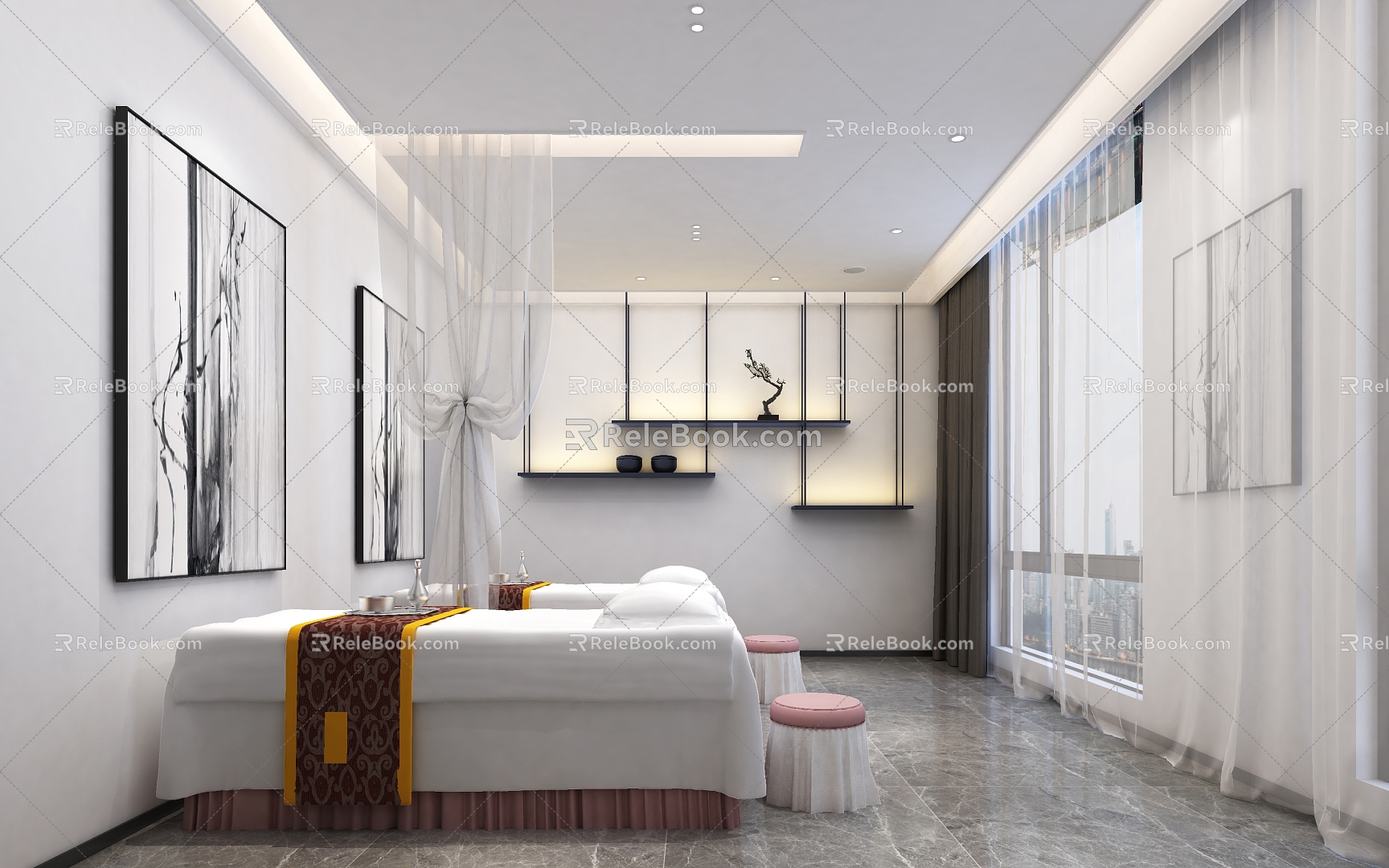 Modern SPA Massage Postpartum Repair Room Size 3d model