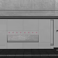 Modern Exhibition Hall Interior Design With Red Accents And Gray Walls Lighting