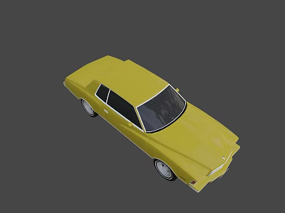 Stylish Yellow Sedan Car Exterior With Classic Body And Windows 3d model