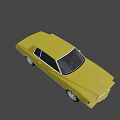 Stylish Yellow Sedan Car Exterior With Classic Body And Windows