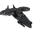 Futuristic Black Spacecraft With Sleek Mechanical Structure And Propulsion Engines 3d model