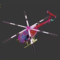 Red Helicopter Design for Aerospace Exploration and Space Research Missions 3d model