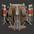 Mechanical Robot Character Design With Four Legs Red Gray Parts And Mechanical Arms