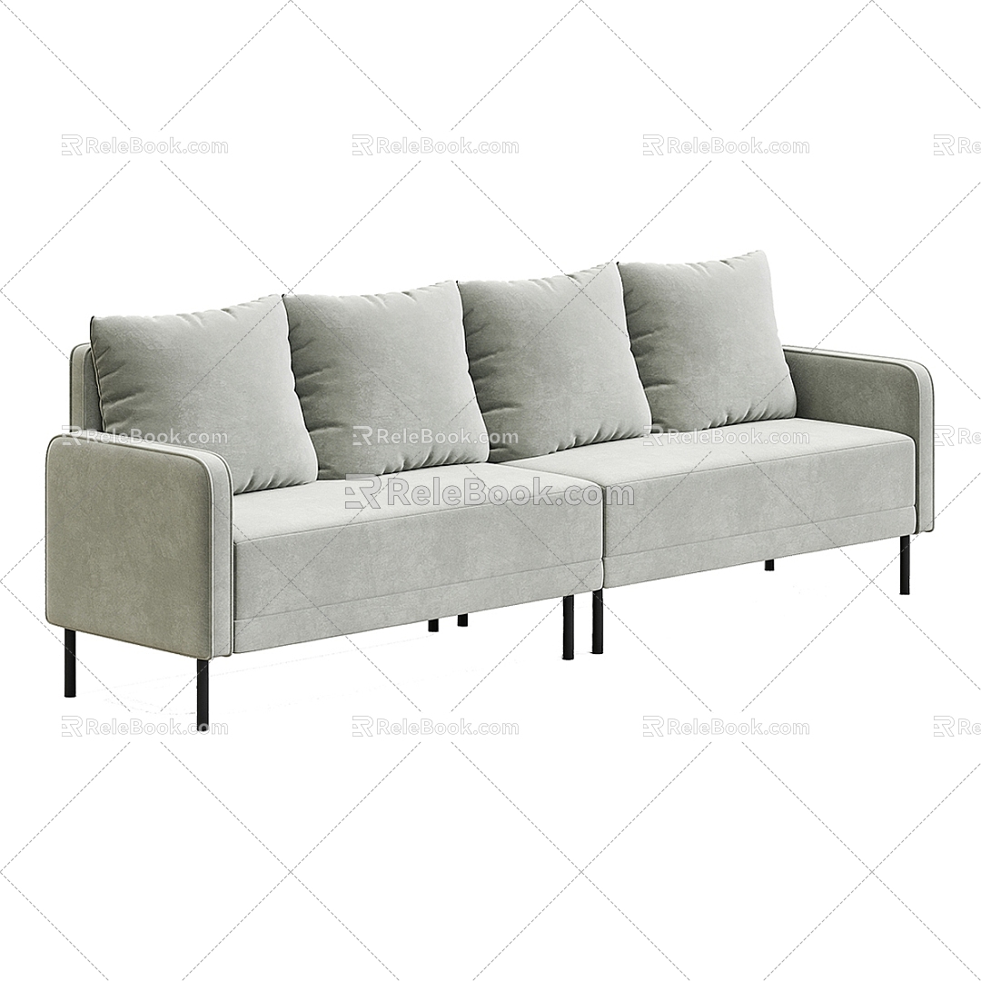 Simple double sofa 3d model