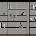Sleek Modern Storage Shelving Unit With Multiple Tiers Books Decorative Items And Potted Plant