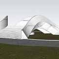 Modern Road Facility With Curved Design Staircase And Lush Surrounding Greenery