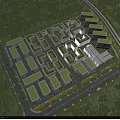 Integrated Aerial Master Plan of Urban Development With Green Spaces Buildings And Road Networks