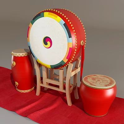 Chinese drum folk drum 3d model Chinese drum folk drum 3d model