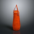 Orange Punching Bag With Top Handle Decorative Beads And Detailed Stitching