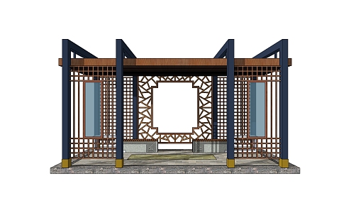 New Chinese pavilion porch New Oriental Zen pavilion 3d model