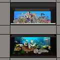 Aquarium Fish Tank With Corals Rocks Colorful Fish Model Sailboat And Aquatic Plants