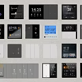 Various Design Smart Switch Panels With Digital Displays Time And Temperature Control