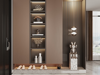 Italian Entrance Shoe Cabinet Decoration Entrance 3d model