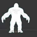 Realistic 3D Gorilla Model With Standing Pose And Gray Furry Texture 3d model