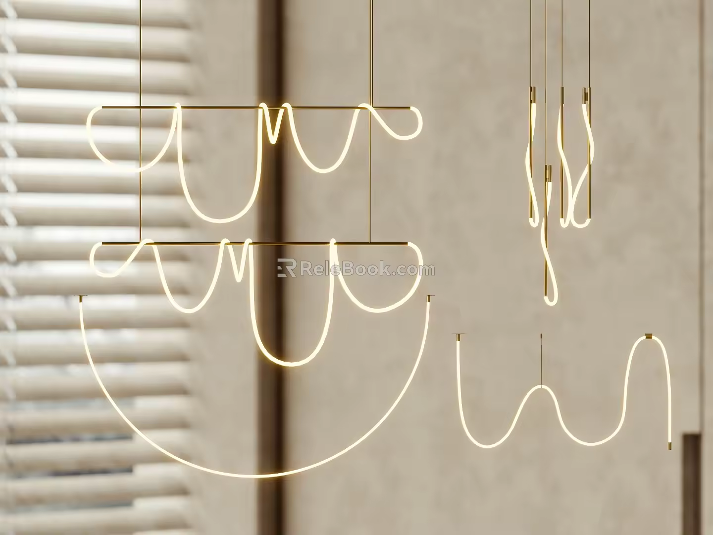 chandelier linear chandelier 3d model