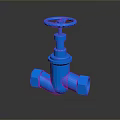 Blue Industrial Gate Valve With Handwheel For Pipeline Control Applications 3d model
