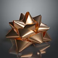 Stunning Shiny Golden Metallic Bow Featuring Reflective Surface And Elegant Design