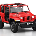 Stylish Red Convertible Off Road Vehicle With Open Doors And Black Wheels