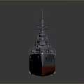 3D Model Of Warship With Gray Hull And Red Bottom