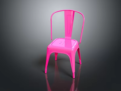 Pink Metal Dining Chair With Modern Sleek Design For Home Dining Room 3d model