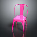 Pink Metal Dining Chair With Modern Sleek Design For Home Dining Room