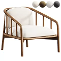 Modern Single Sofa With Wooden Frame And White Cushion Design