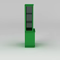 Green Standing Wine Cabinet With Glass Doors And Storage Cabinets