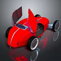 Red Futuristic Concept Car With Open Doors And Aerodynamic Body Design