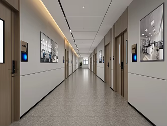 Modern Office Learning Laboratory Corridor 3d model