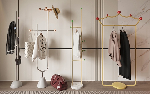 Modern hanger art coat rack combination 3d model