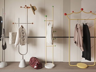 Modern hanger art coat rack combination 3d model