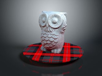 Owl grimace owl long-eared owl wulin owl monkey face owl carved owl 3d model