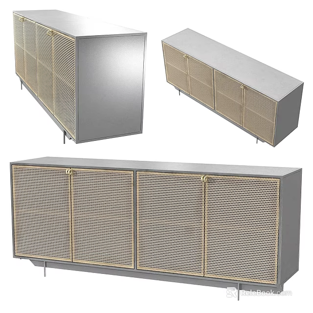 Modern Storage Cabinets With Mesh Doors And Metal Frames Contemporary Design 3d model