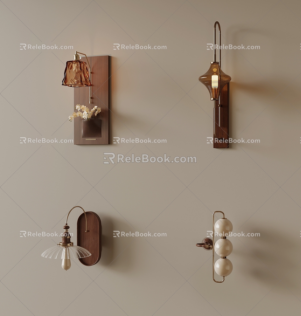 French antique wall lamp 3d model