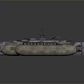 Detailed Vintage Military Ship Model With Cannons Deck Structure And Realistic Texture