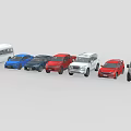 Different Colored Cars Lineup Featuring Vans Sedans SUVs And Red Blue White Models