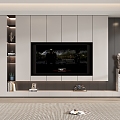 TV background cabinet whole wall custom TV cabinet background wall 3d model