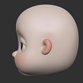 baby head bjd cute child head 3d model