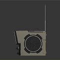 Old Fashioned Portable Beige Television With Antenna And Black Speaker Grill Design